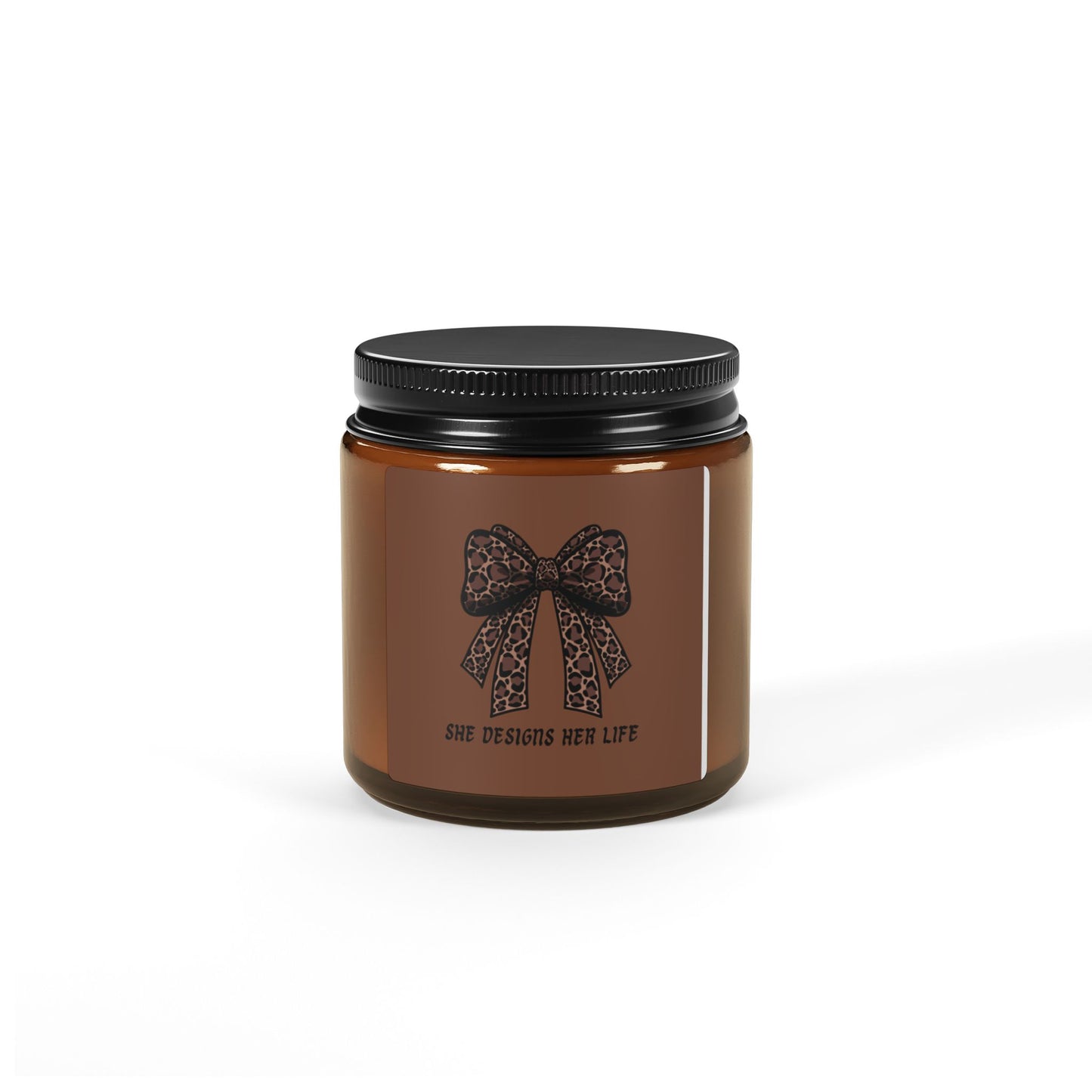 Scented Soy Candle (Multi-Size, Amber Jar) She Designs Her Life